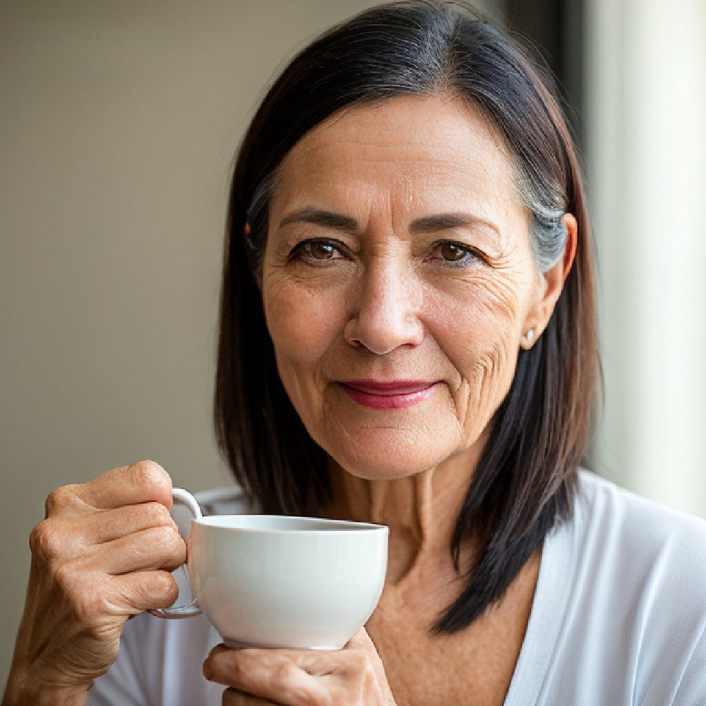 woman drinking Menopause herbal tea