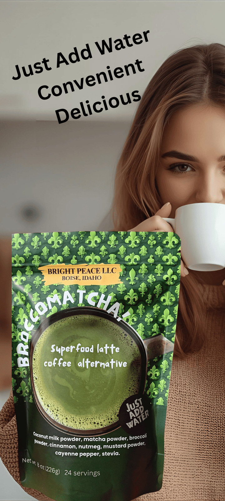 Bright Peace superfood latte Brocco Matcha Latte: Antioxidant & Anti-inflammatory Powerhouse (Pre-Order Now)