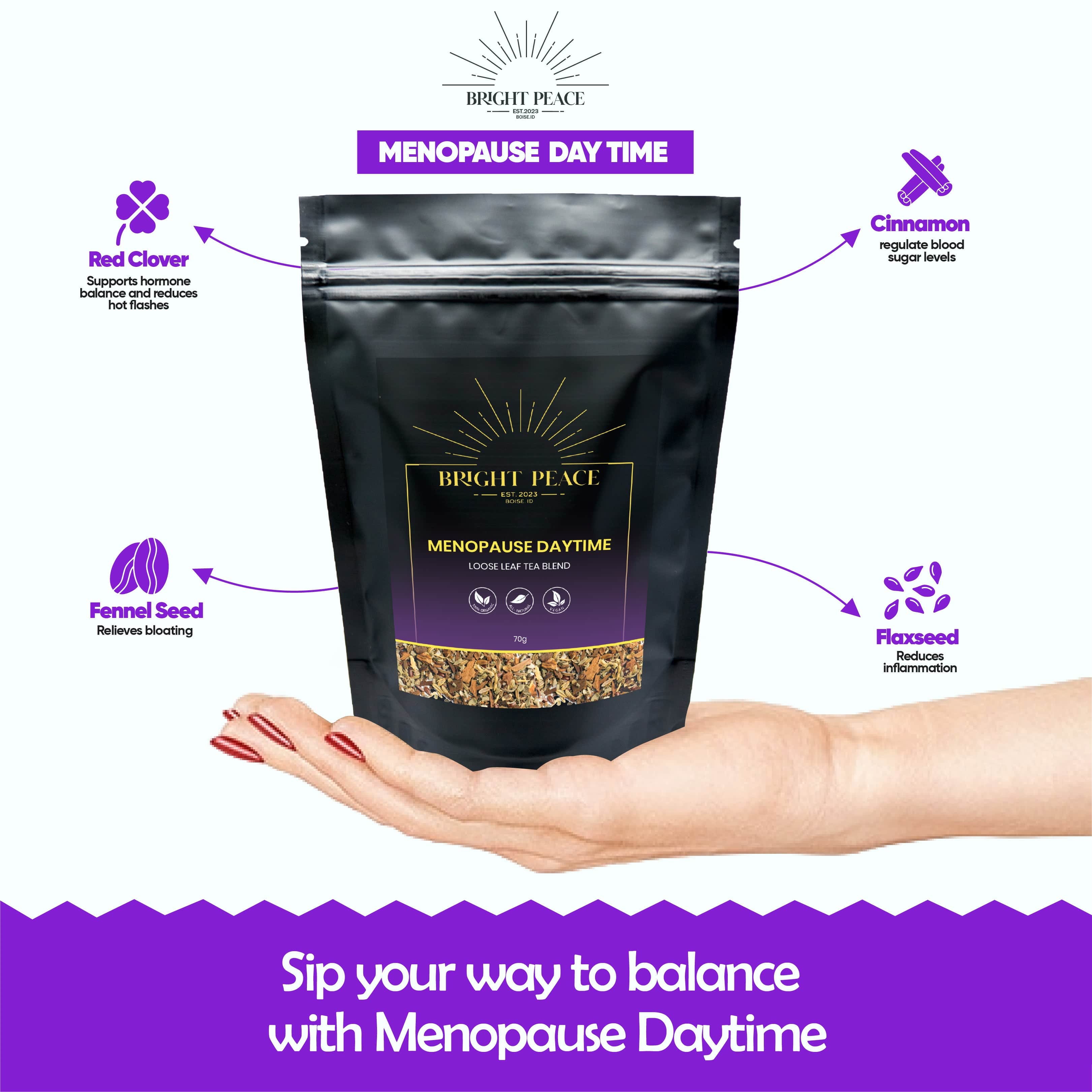 Bright Peace Menopause Herbal Tea Bundle Natural Day & Night Relief
